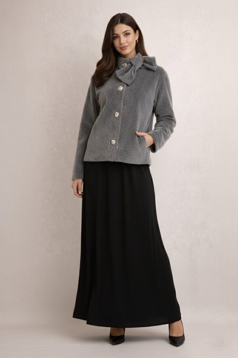 Grey fur jacket