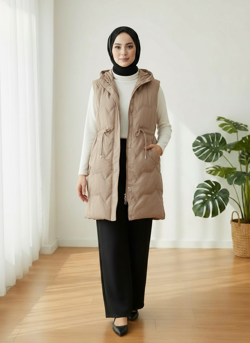 Beige Puffer Vest
