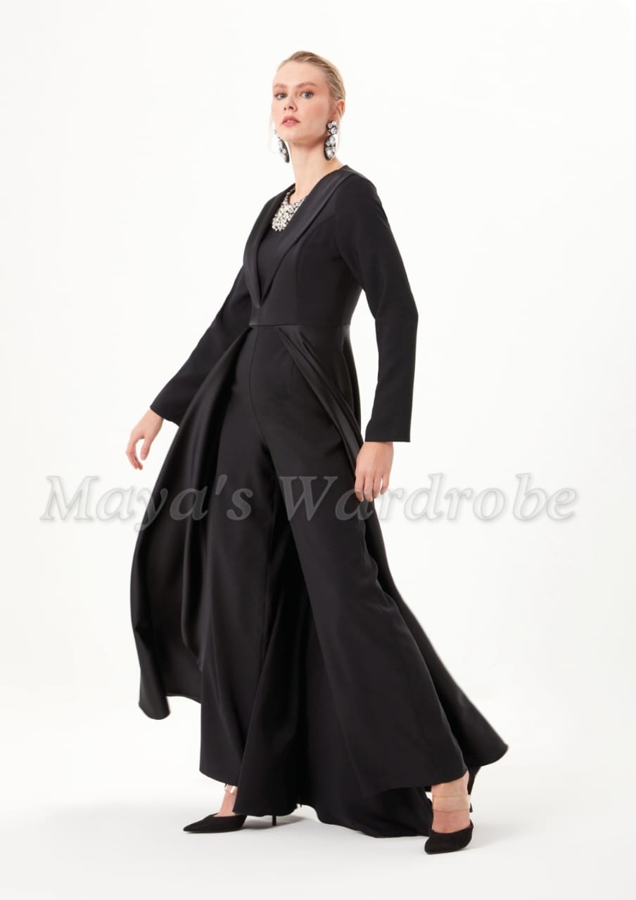Black Evening Train Jumpsuit