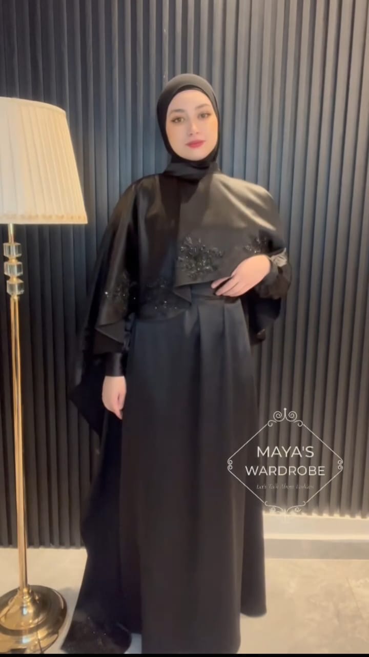 Evening Maxi Cape Dress