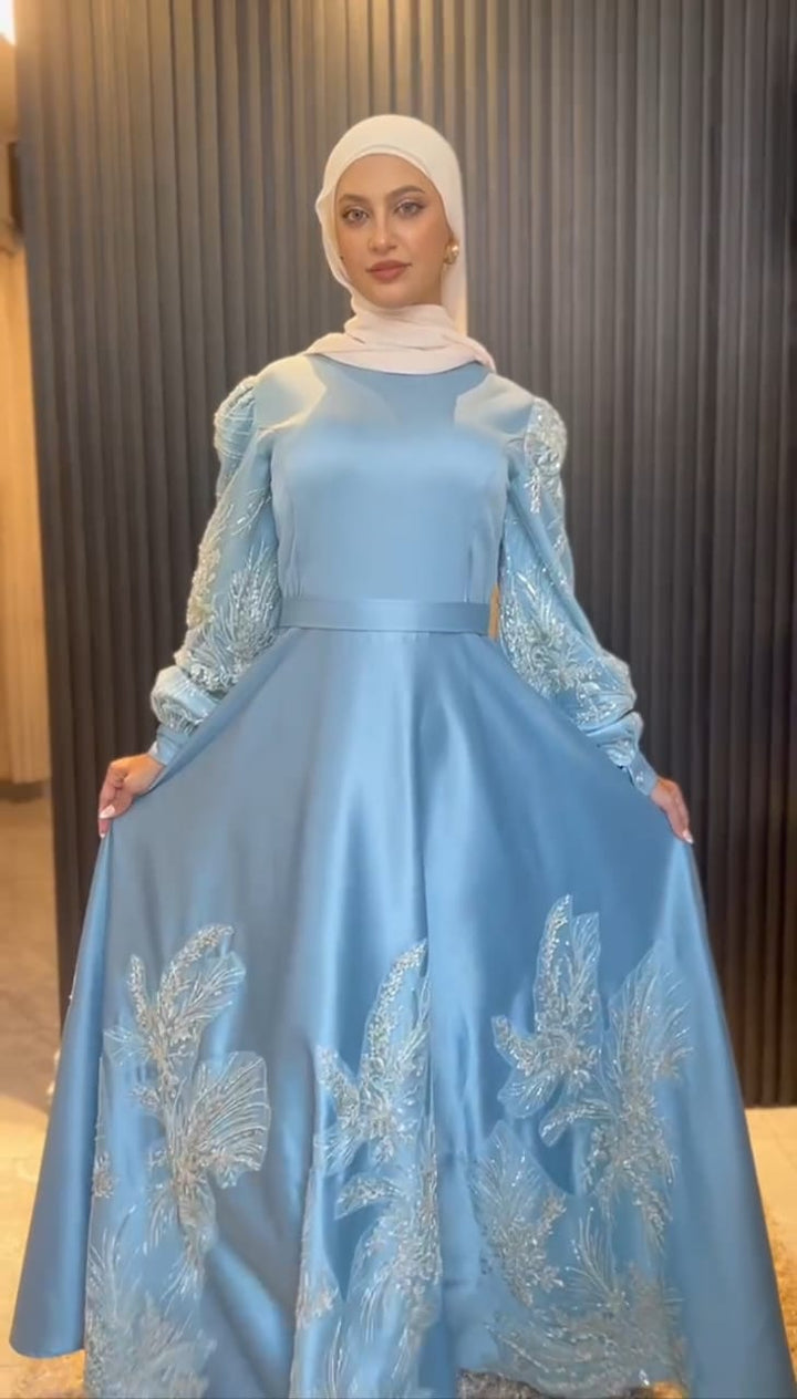 Aqua Mint Givin Maxi Evening Dress