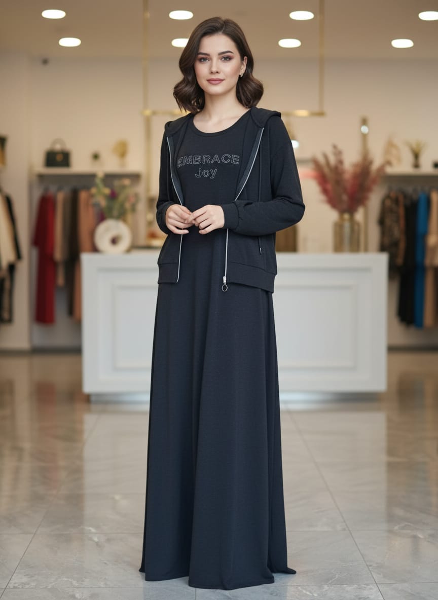 Black Triko Dress Set