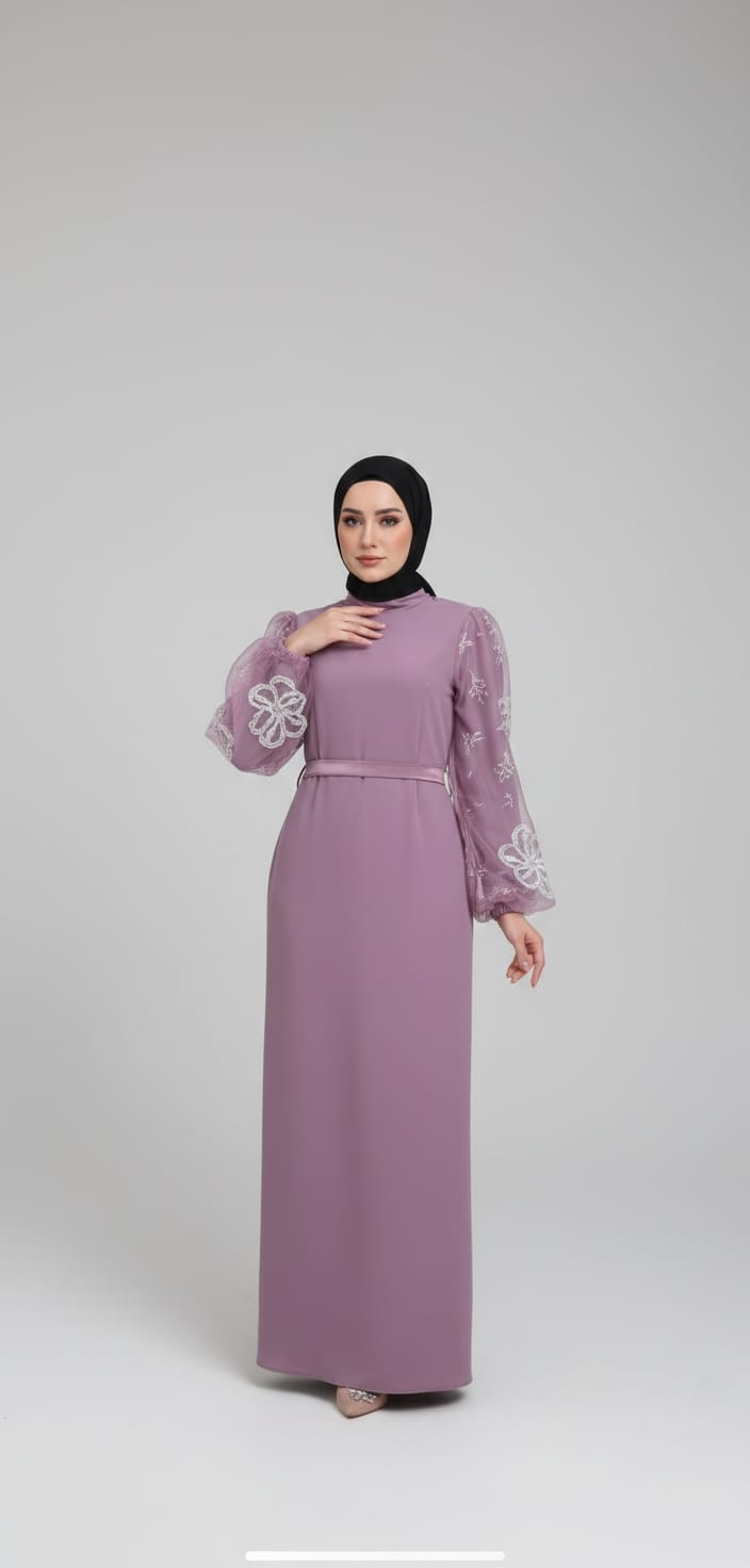 Black Evening Silver Flowered Dress