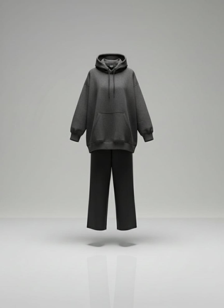 Dark grey Marbled Hoody Set