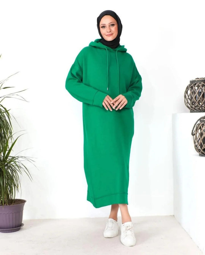 Knitted hoody dress