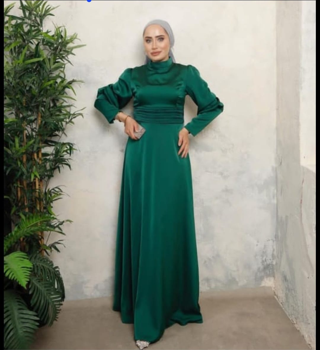 Mint Satin evening dress