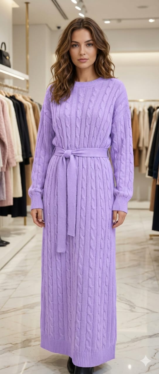 Knitted dress with a zipper