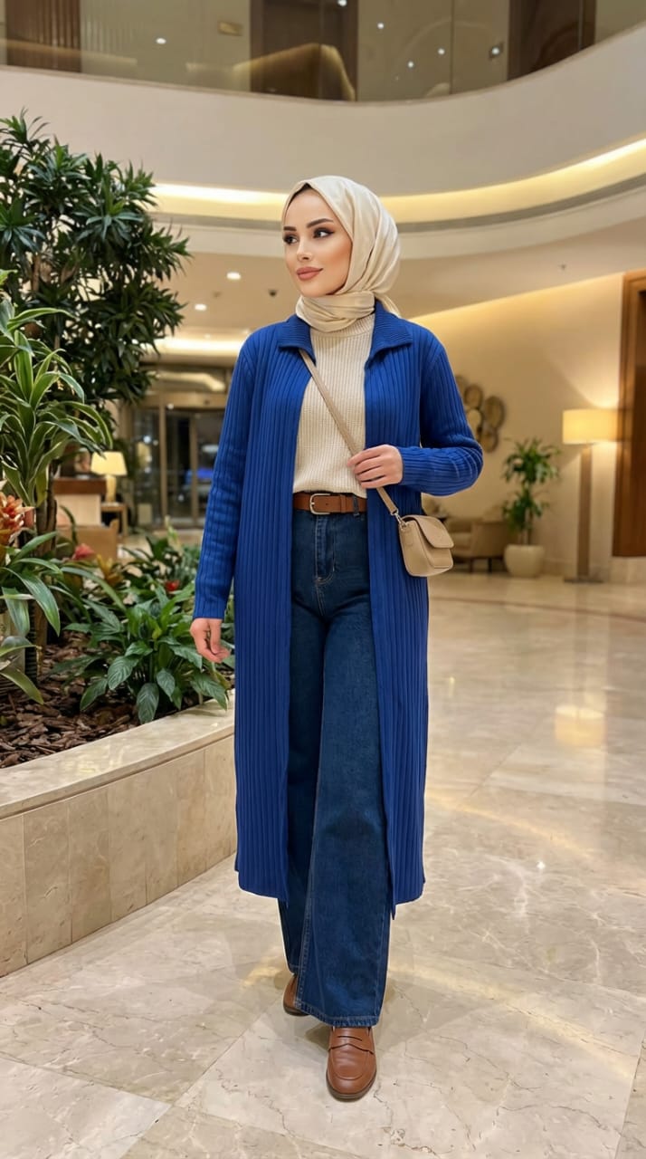 Indigo knitted cardigan