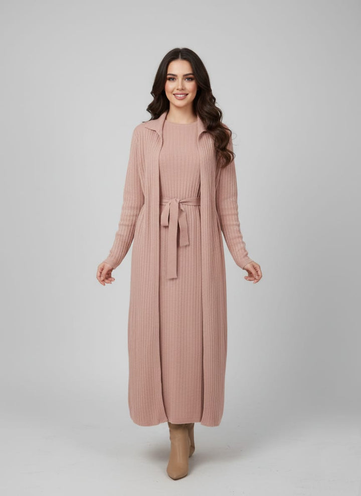 Pink knitted cardigan