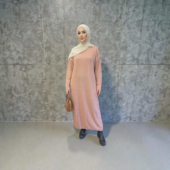Pink knitted dress