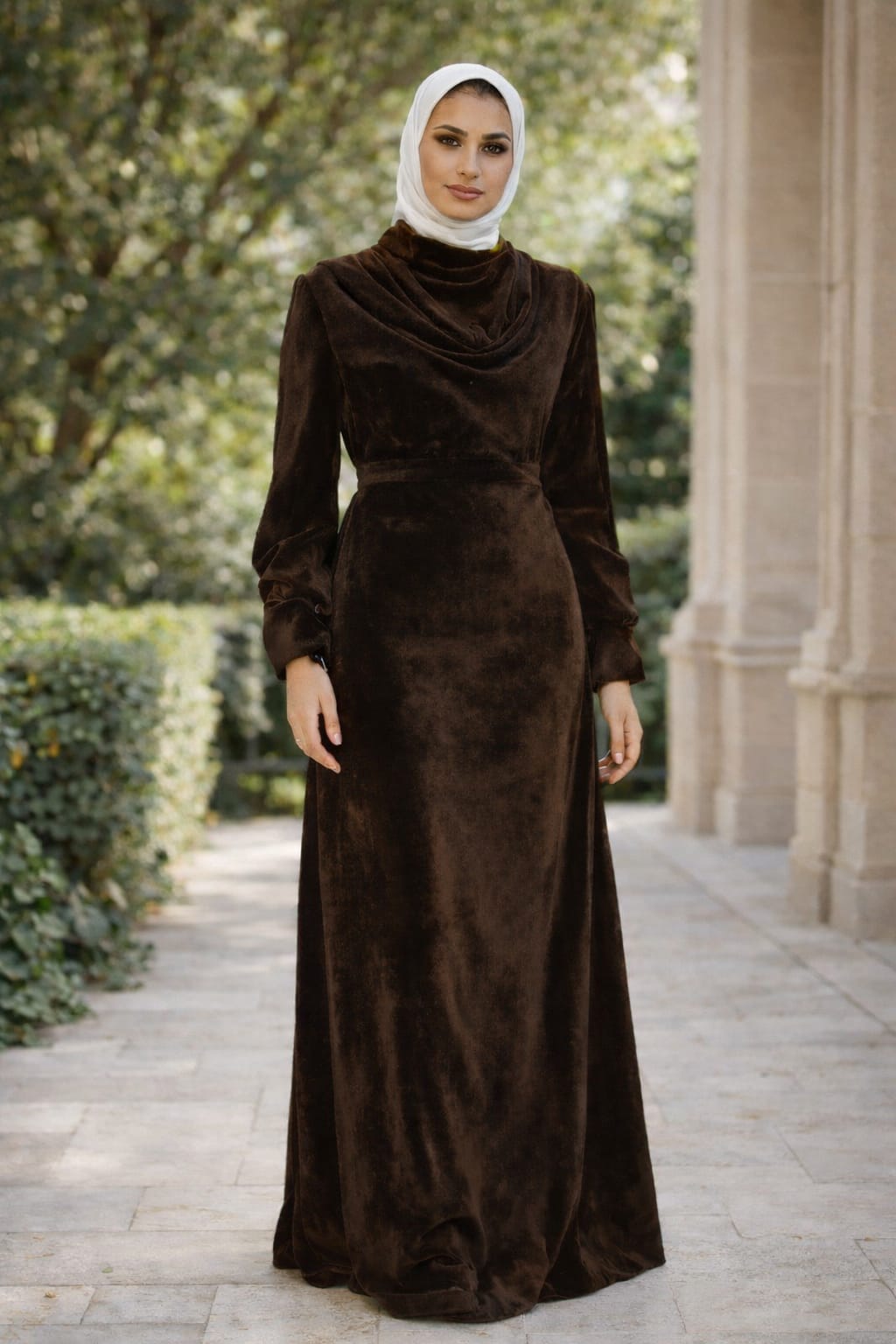 Velvet Dress with scarf