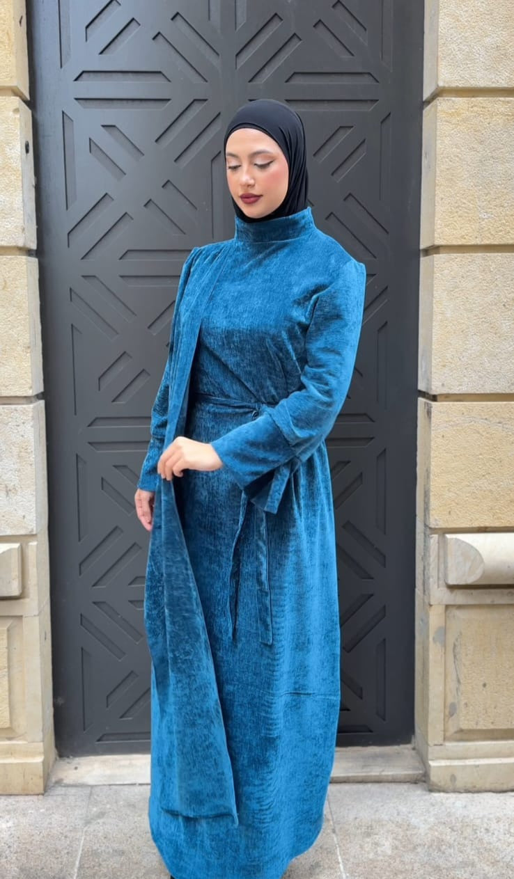 Velvet Dress with scarf