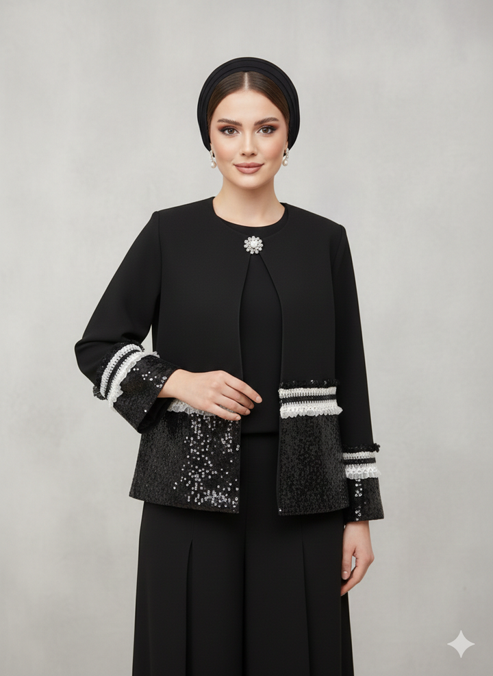 Jacket Cashmere with paillette