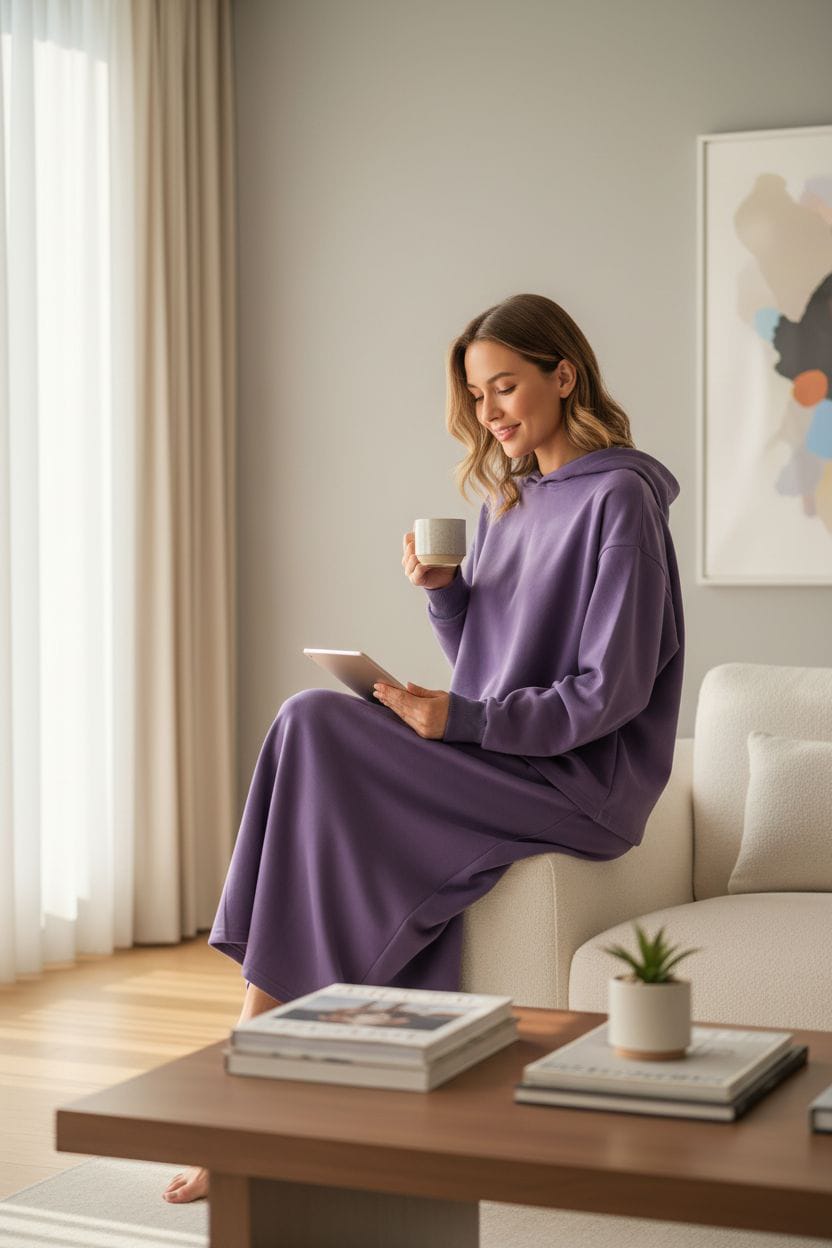 Hoody Thick Cotton Skirt Set