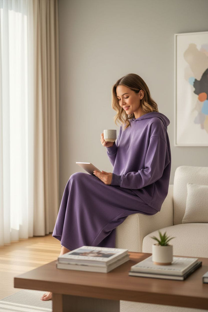 Hoody Thick Cotton Skirt Set