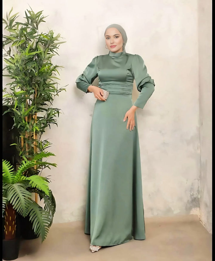 Mint Satin evening dress