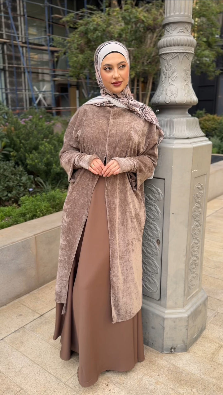 Chanel Velvet Tunic Skirt Set with Gloves