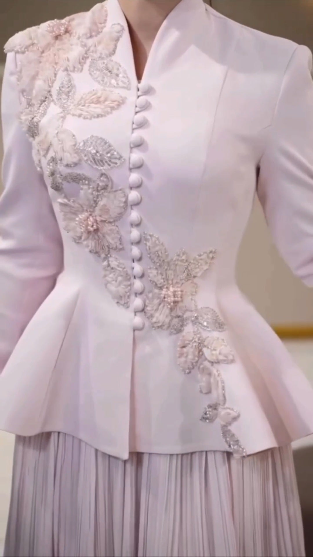 Elegant Embroidery Flowery Skirt Set