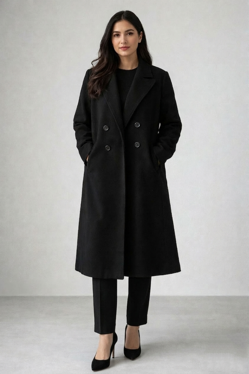 Double buttoned Black Coat