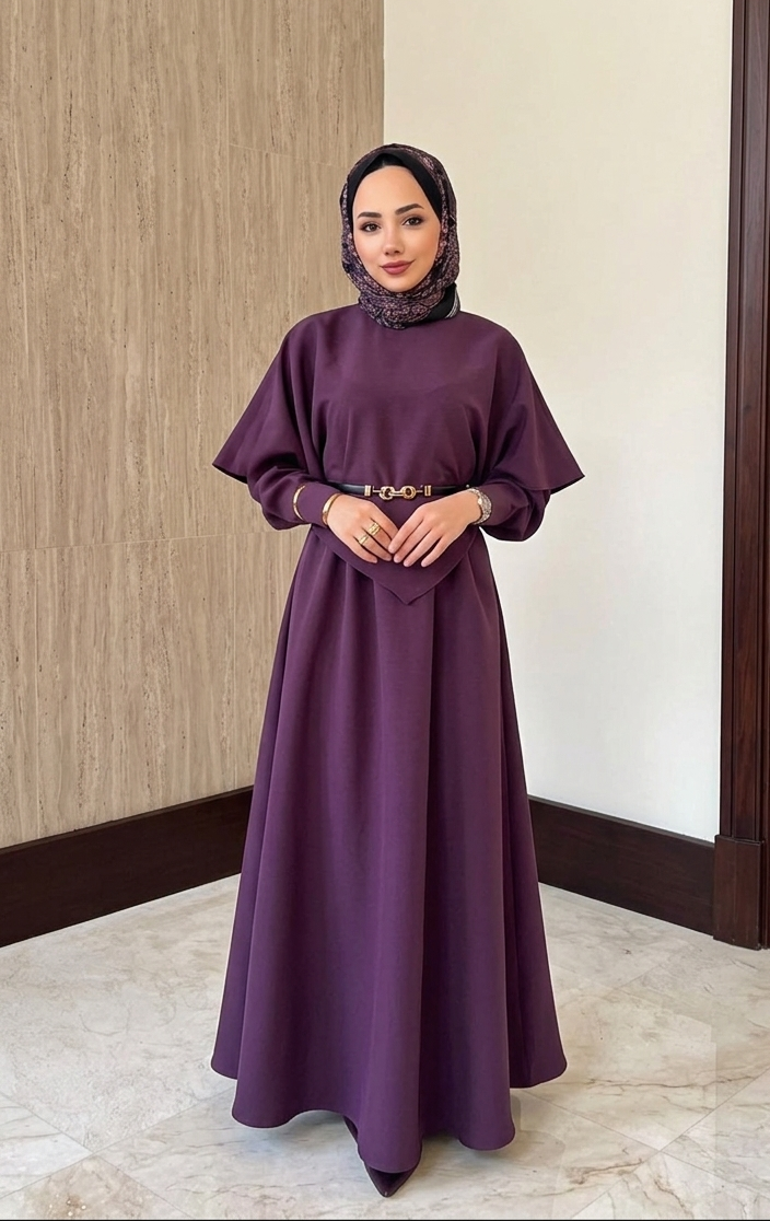 Two piece Dress Cape Set