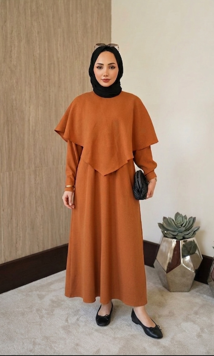Two piece Dress Cape Set