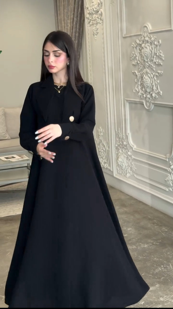 Scuba Abaya Cape with Golden Buttons