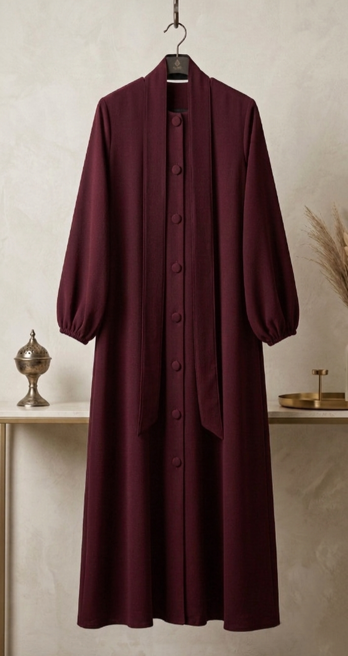 Plain Abaya with Buttons