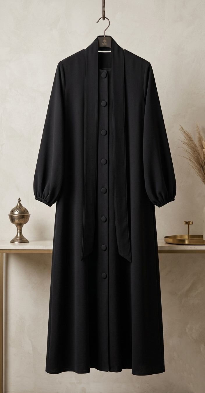 Plain Abaya with Buttons