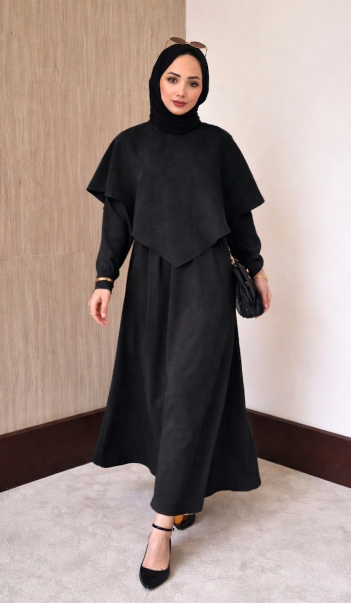 Two piece Dress Cape Set