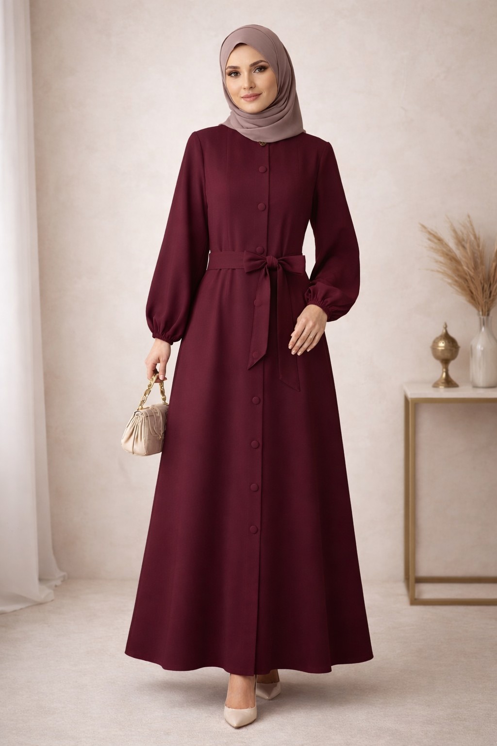 Plain Abaya with Buttons