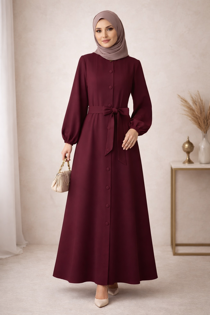 Plain Abaya with Buttons